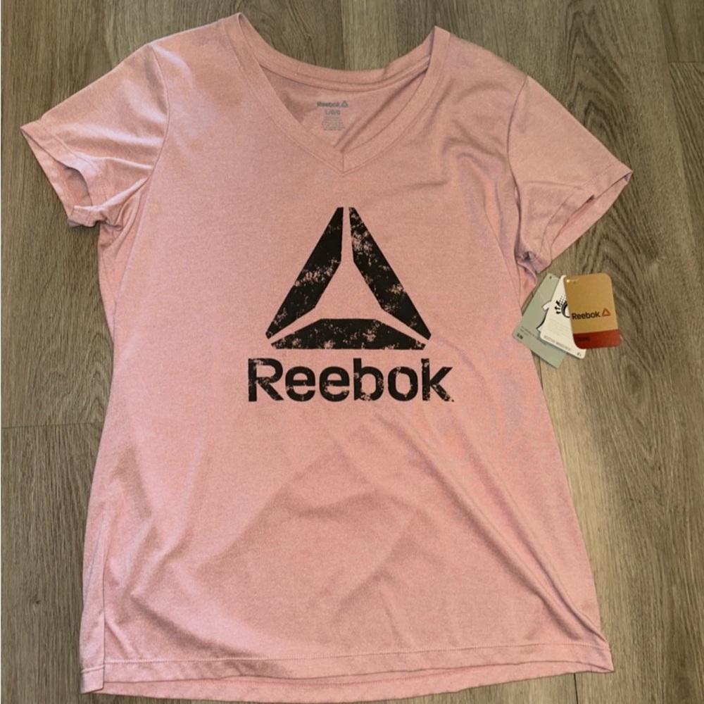 Reebok Women's Light Pink V-Neck Tee